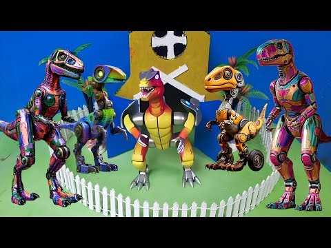 “Colorful Robot Velociraptor Comes to Life 🤖🦖 | Realistic Dancing Dino Toy”