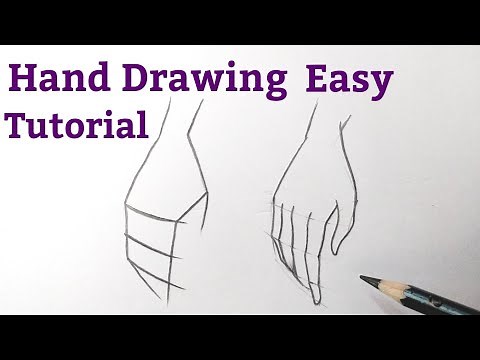 How to draw hand/hands easy for beginners Hand drawing easy step by step tutorial with pencil.