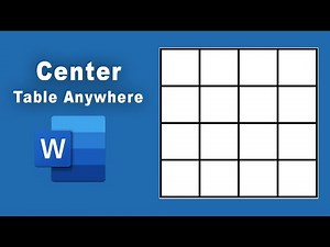 How to center a table in Microsoft Word Document