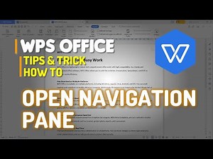 WPS Office Word How To Open Navigation Pane