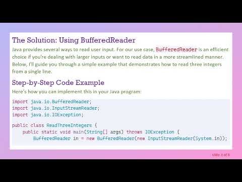 How to Read 3 Integer Values in a Single Line of Input in Java