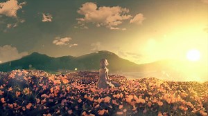 Anime Girl In Flower Field Live Wallpaper - MoeWalls