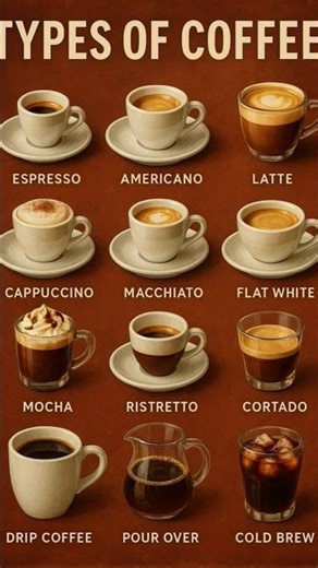 12 Types of Coffee Explained | Espresso, Latte, Cappuccino & More ☕🌍