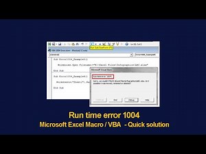 Runtime Error 1004 in Excel Macro / VBA (Quick Solution)
