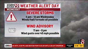 5.2K views · 52 reactions | WEATHER ALERT DAY: A wind advisory is in place today - gusts up to 45mph at times. Strong to severe storms arrive for the early evening hours. Sharply colder temperatures with blustery winds expected Thursday. Here's my morning update. #INwx | Marcus Bailey | Facebook