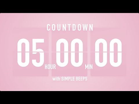 5 Hour Countdown Timer 🌸 Flip Clock with Simple Beeps 🔔