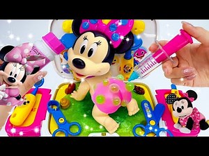 8:08 minute Satisfying Unboxing Cute Disney Minnie Mouse Doctor set Playset | Review Toys ASMR