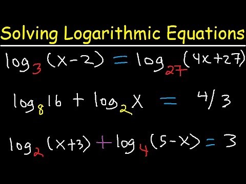 Solving Logarithmic Equations With Different Bases - Algebra 2 & Precalculus