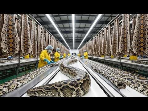 Inside the Python-Leather Factory: From Python Skin to Luxury $30,000 Handbags (Full Process)