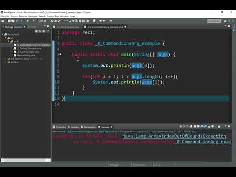 Adding command line arguments in eclipse