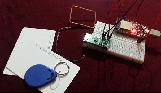 Interface RDM6300 RDM630 RFID Reader interfacing with ESP32