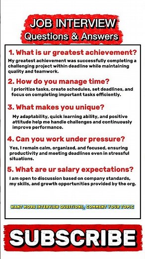 Top 5 Job Interview Questions & Answers 🔥 (You can't Miss)