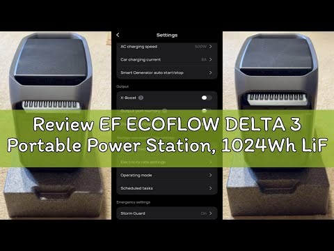 Review EF ECOFLOW DELTA 3 Portable Power Station, 1024Wh LiFePO4 Battery, Full Charge in 56 Min, 180