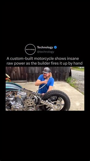 This hand-built motorcycle shows how much engineering and patience go into creating a machine from scratch. The builder uses a manual crank to fire up the engine, proving just how unique and powerful this custom setup is. Credits: @tom_banksbrothersmc #motorcycle #build #mechanical | Technology IG