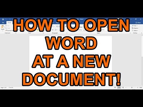 How to open Word to a Blank Document and get rid of the Start Screen