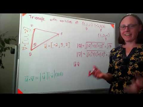 Vectors: finding the angle of a triangle given vertices