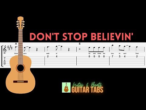 Journey- Don't Stop Believin' GUITAR TAB V1: Melody