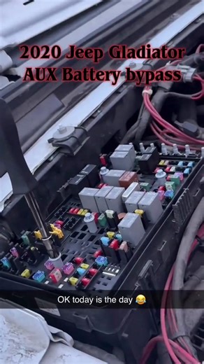 Jeep Gladiator AUX battery Bypass/ delete. So easy, no extra parts needed, no pulling the fuse panel. 1. Pull fuse 42. 2. Disconnect and wrap the negative terminal from main battery to aux battery. Done. #jeep#jeepgladiator#auxbattery #shebuilds #samarabuilds