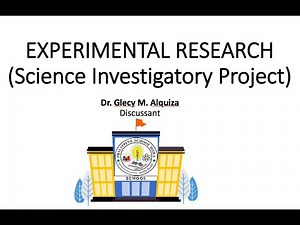 EXPERIMENTAL RESEARCH- SCIENCE INVESTIGATORY PROJECT