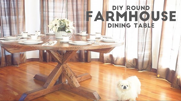 How to Build a 6-Foot Round Farmhouse Dining Table for Minimal Cost