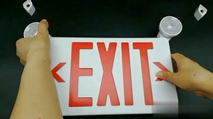 LED Exit Sign with Emergency Light, Exit Sign Lights with Battery Backup, UL Listed, AC 120/277V, Two LED Adjustable Commercial Emergency Lights Combo for Business Wall Or Ceiling Mount (2 Pack)