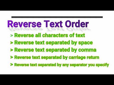 Excel quickly reverse text order by space or comma or any separator