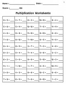 40 Printable Multiplication Worksheets | Single Digit (0–12) | Fill-in-the-blanks With Answers - Etsy