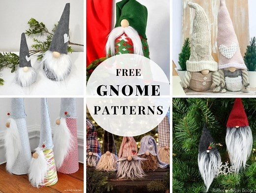 Free Gnome Patterns For Cute Christmas Gnomes ⋆ Hello Sewing