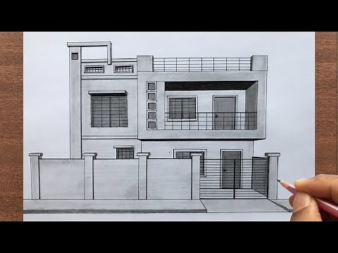 How to Draw a House in 1-Point Perspective