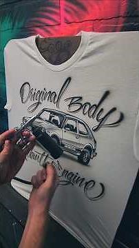 Airbrushing a quick car portrait