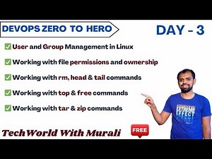 Day 3 |Complete Linux Tutorial - User Management, Permissions, tar, zip | Free Linux Course|40-Days