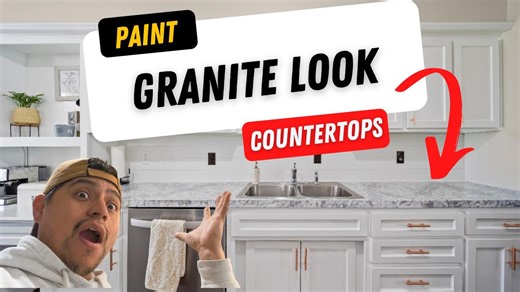 $80 Granite Look on Laminate Countertops | Faux Granite Paint