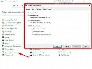 Add System Configuration (Msconfig) to Control Panel