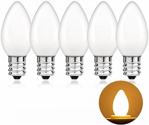 C7 LED Bulb,E12 Candelabra Base Replacement Night Light bulbs Warm White 2700K 0.5W Equivalent 5W Incandescent Milky Low Watt Led Light Bulbs for Wall lamp Chandeliers,Electric Window Candles