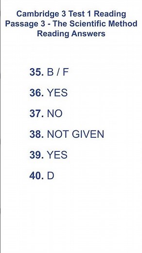 Cambridge 3 Test 1 Reading Passage 3 - The Scientific Method Reading Answers 05.12.2025