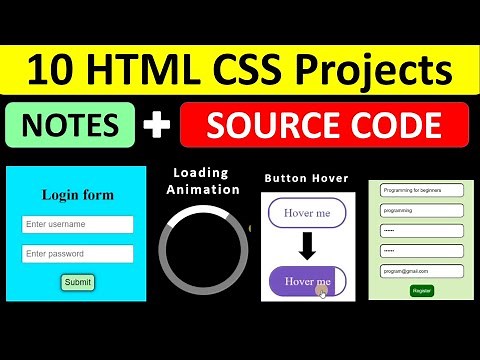 10 HTML CSS Projects for Beginners | HTML CSS Tutorial - Programming For Beginners