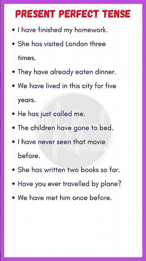 Present Perfect Tense Examples | 10 Practice Sentences in English