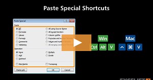Shortcuts for paste special