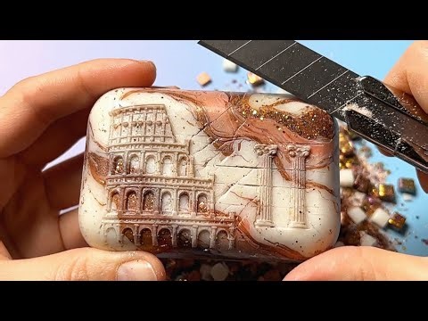 Which Glitter City Soap Is Your Favorite? 🏙✨ ASMR AI Soap Cutting 🔪🧼