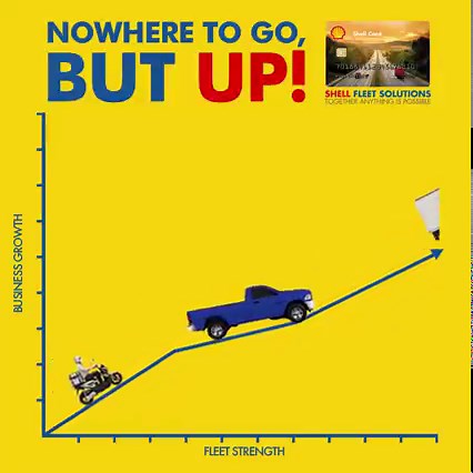 Nowhere to go, but up! With Shell Fleet Card, we find solutions for your business! Manage and control your fleet’s fuel consumption online, take advantage of flexible payment terms and conveniently open a fleet card account with no minimum volume required. Together, anything is possible. Call us at 632 8878 8811 or e-mail cardnewbusiness-ph@shell.com. Tap to know more. | Shell