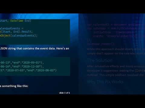 Solving FullCalendar 5 JSON Feed Issues in .NET CORE 3 MVC Projects