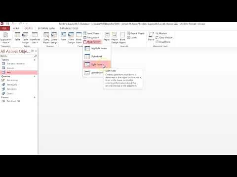 Creating Split Forms in Access