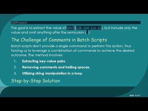 How to Parse INI Files in Batch Without Including Comments