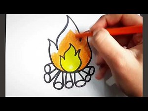 How to draw fire 🔥| Fire drawing easy | Step by step