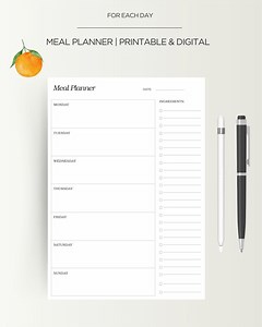 Meal Planner – WEEKLY MENU & GROCERY List, Digital or Printable - Etsy
