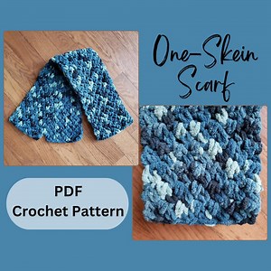 Bernat Blanket Yarn Scarf Crochet Pattern: Easy One-skein Design (PDF Pattern) - Etsy