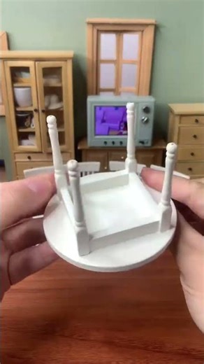 Mini kitchen white solid wood table and chairs