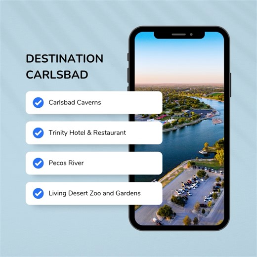 Make your weekend perfect in Carlsbad, NM! 🌄 Explore the awe-inspiring Carlsbad Caverns, get up close with wildlife at Living Desert State Park, and savor Green Chili Alfredo and local wine at the Trinity Hotel. End the day unwinding by the peaceful Pecos River for the ultimate escape. Plan your perfect weekend at DestinationCarlsbad.com 🦇🌵🍝🌊 | Destination Carlsbad