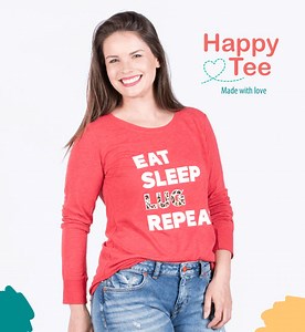 Add a little extra 😄 h a p p y 😄 to your everyday with our collection of Lug Happy Tee's! 🥰 Now available in a variety of colors & cuts! Shop now // http://lug.life/NewHappyTee | Lug