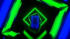 Vibrant Neon Tunnel Animation in 3D